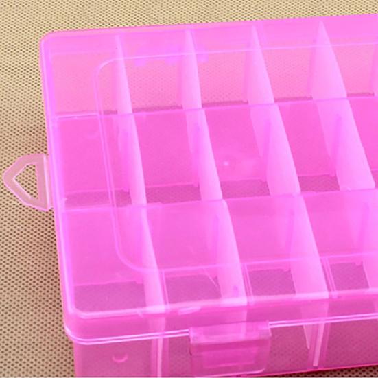 Storage Box Large Capacity Transparent PP Home 24 Grids Dividers Box for Crafts