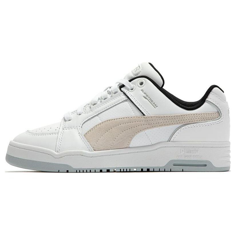 Puma Slipstream Retro Sum Fabric Synthetic Leather Low-Top Sneakers Unisex Sneakers White Gray Gold 386528-02