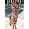 İlkbahar ve Yaz Kadın Elbise Seksi Yüksek Bel Moda Baskı Açık Elbiseler Uzun Elbise