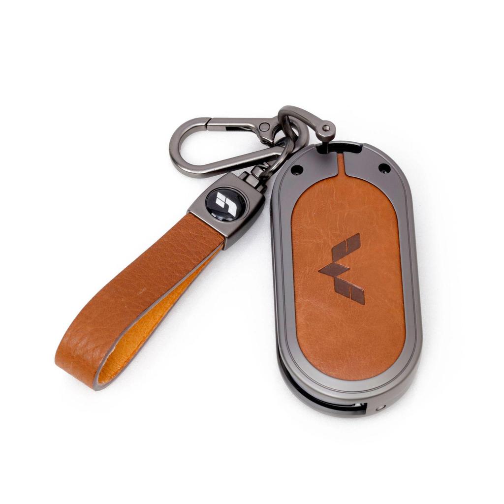 Wuling Hongguang Mini Leather Key Case – Genuine Leather Key Protection with Metal Buckle