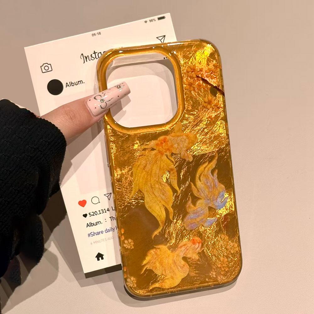 

Goldfish Galloping Horse Pattern Phone Case for iphone 17 Air 16 15 14 13 11 12 Pro Max 7 8 Plus X XS XR SE 2022 2020 16e Cover iPhone 12