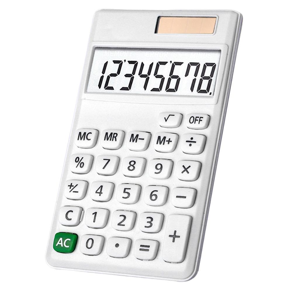 

Dual Power Supply Mini Pocket Calculator 8-Digit Large Screen Standard Function Calculator Scientific Calculator Students