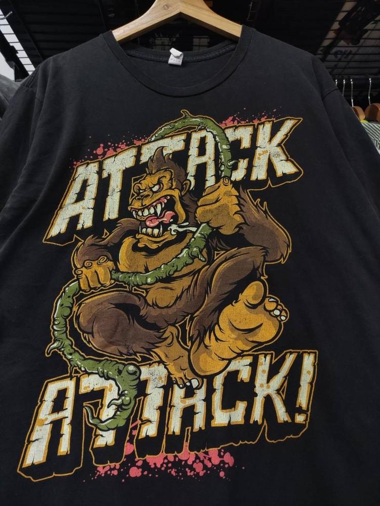 Vtg Attack Attack Band Gorlila Attack TShirt Retro style Black tee NH27435 M