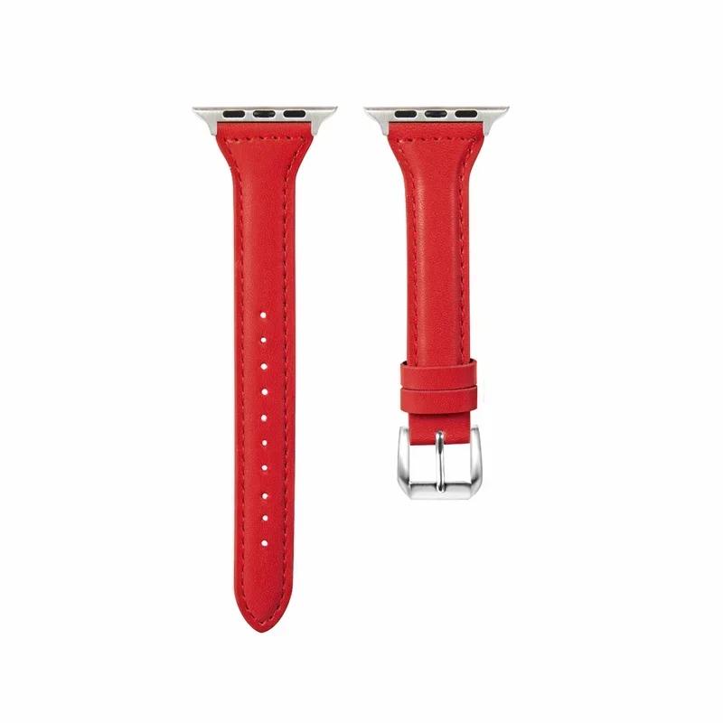 Slim Leather Strap for Apple Watch Bands 45mm 44mm 40mm 41mm 42mm 46mm Ultra 2 49mm 44 Mm Bracelet  10 9 8 7 Se 5 4 6
