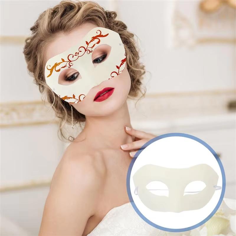 2/12/20/24 Pcs Halloween Mask DIY Paintable Blank Mask Paper Art Masks DIY Painting Masks For Masquerade Cosplay Party