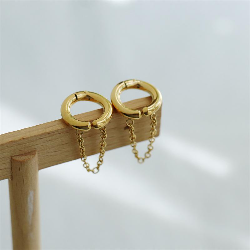 Edelstahl Punk Ohrklemme Lange Quastenkettenohrringe für Damen Ohr Manschette Ohne Piercing Ohrring Ohrlinie Mode Geschenk