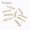 3 Colors 18K Gold Plated Bracelet Accessories,Brass With Zircon Long Strip Spacer Separator Bead For DIY Jewelry making Supplies