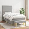 Exclusive House - Slatted Bed Base with Mattress Light Grey 80x200 Cm Fabric