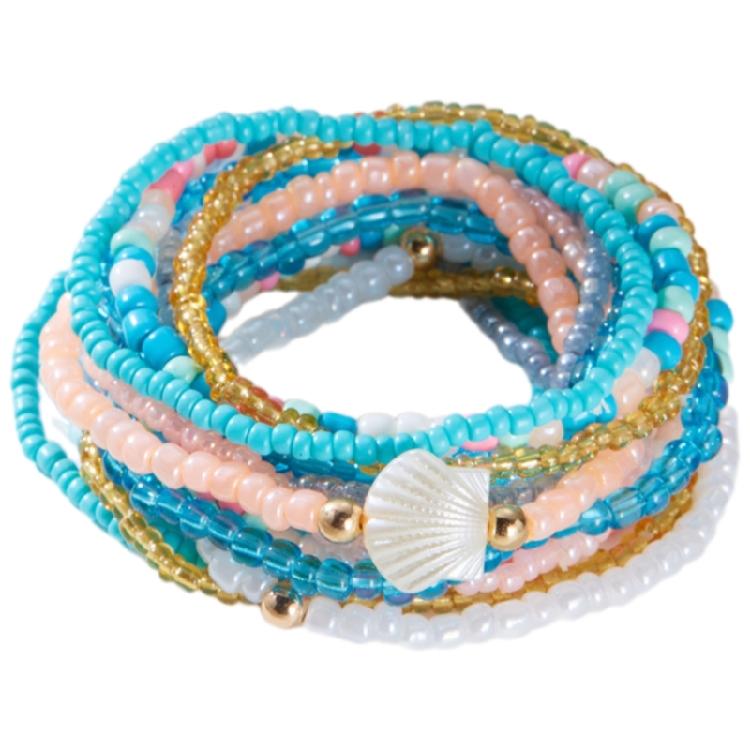 Multilayer Bead Bracelet for Women Adjustable Bohemian Styles Jewelry Portable for Casual or Dresses Occasions
