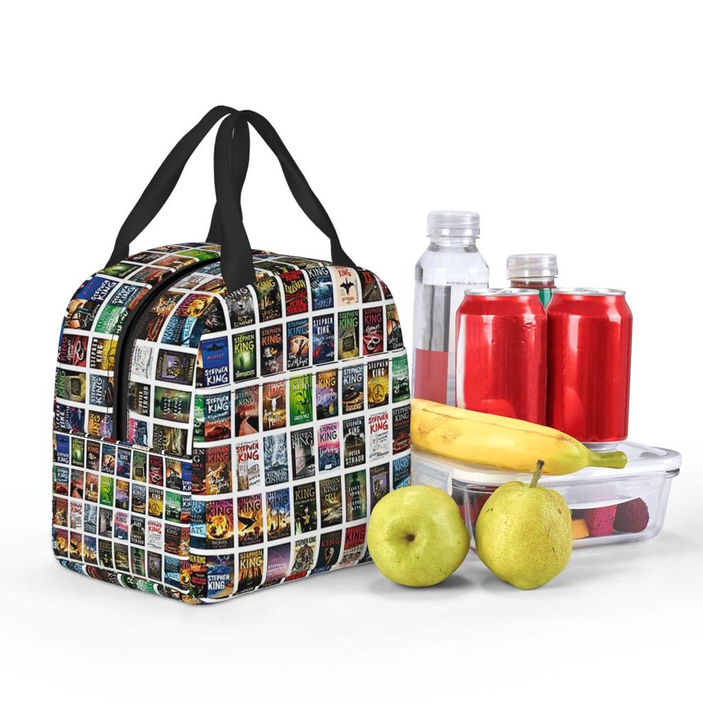 Complete Works Of Stephen King Insulated Lunch Bag for Women Children Leakproof Food Boxes Thermal Lunch Box Tote