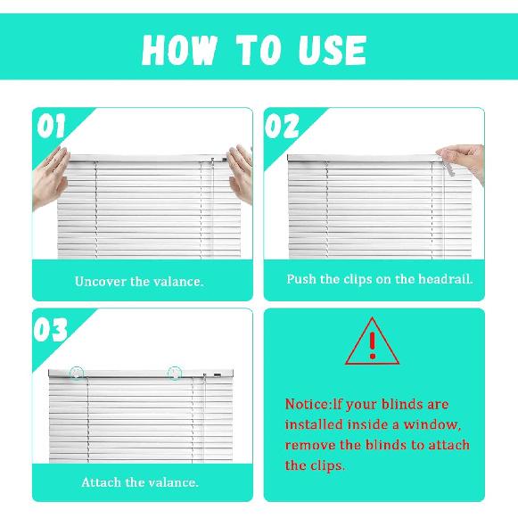 2 Inch Valance Clips for Levolor Blinds - Replacement Plastic Hidden Window Clips for Horizontal Blinds Parts - 12Pcs