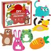 Diy Animal Felt Sewing Kit For Beginner 6 Pcs Fine Motor Skills Birthday Gift For Girl Learn To Sew Stuffed Animal Doll Pendant