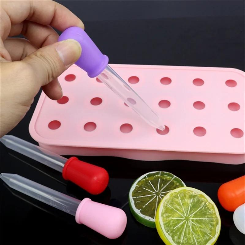5/10PCS Random Color 5ml Silicone Pipette School Lab Experiment Supplies Dropper Feeding Medicine Liquid Eye Ear Pipette Dropper