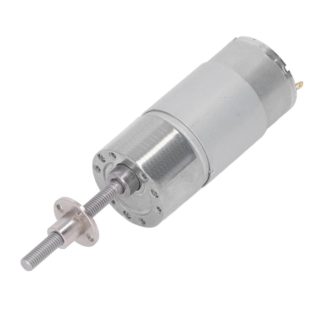 Self Locking DC Worm Gear Motor with Flange M6 Rotating Shaft Thread Speed Reduction Geared Motor