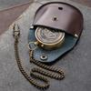Retro Compass Storage Bag Multifunctional Pocket Watch Protective Leather Case Outdoor Survival Tool Leather Case