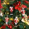 12cm 4pcs Nutcracker Soldier Pendants Handmade Creative Christmas Tree Decoration Pendant Pubs/Cafes/Shops Xmas New Year Gifts