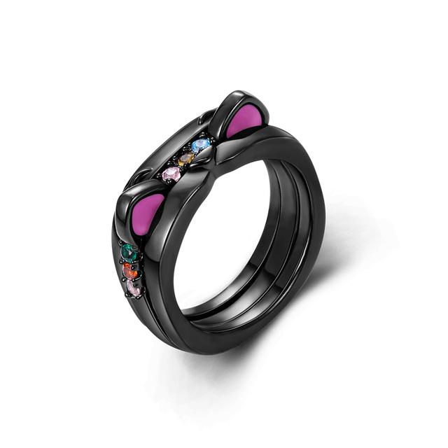 Cocktail Finger Ring Zircon Pave Purple Bridal Sets Setting Rings For Women Wedding Engagement Jewelry 