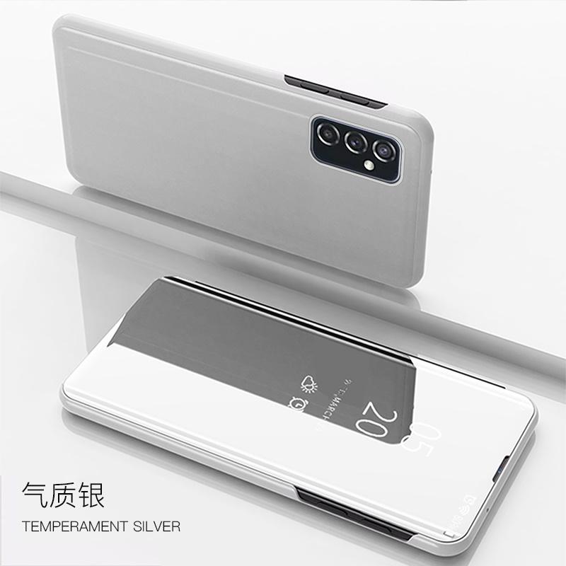 Smart Mirror View Phone Case For Samsung Galaxy M13 4G Leather Stand Flip Cover for Samung M23 M33 M53 5G 2022 Protective Coque