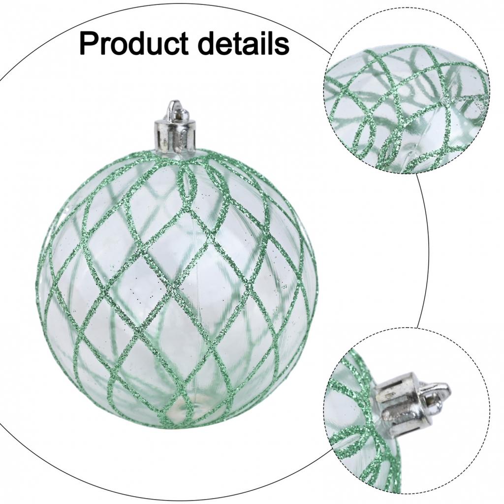 Shimmering 8CM Christmas Ball Ornaments Set of 9 for Festive Tree Decor