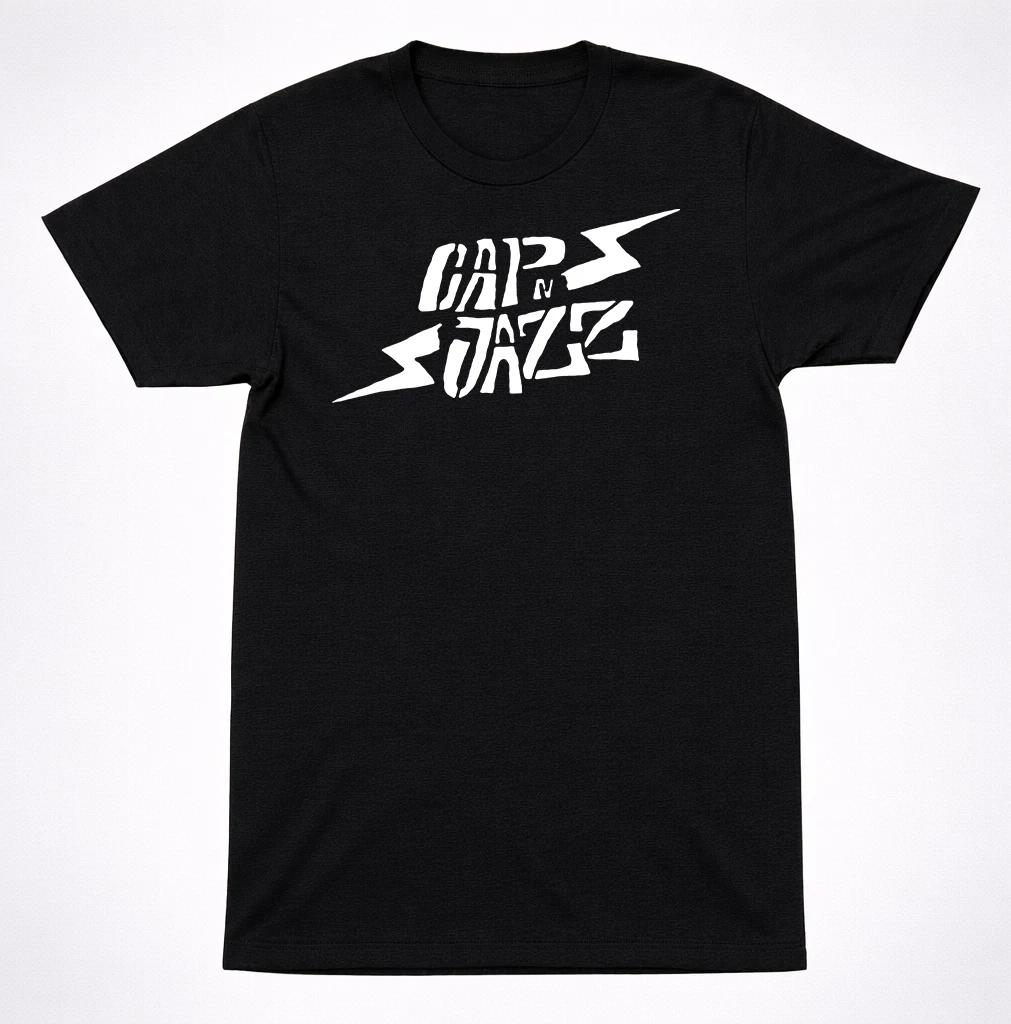 

Cap’n Jazz T-Shirt Lightning Bolt Logo Emo Indie Punk Rock Midwest Band Tee S