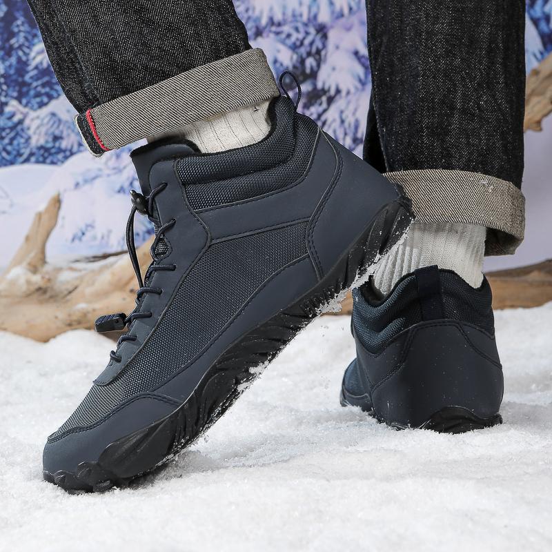 Warm Snow Boots Fashion High-top Winter Walking Shoes Men Women Plush Warm Cotton Shoes Non-slip Outdoor Hiking Sneakers
