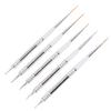 5 Pcs Nail Art Brushes Double Ended Detail Drawing Fine Tip Nail Dotting Pens for Home DIY Salon Manicure