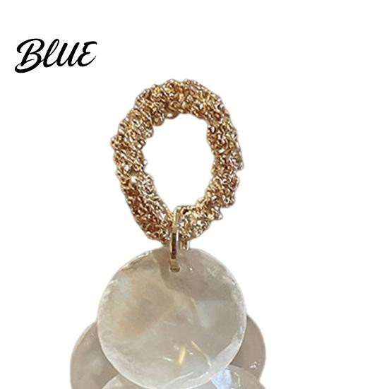 Drop Earrings Set 1 Pair Women Round Shell Tassel Decor