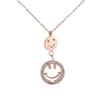 Design titanium steel does not fade smiling necklace female, design zircon smiley face pendant Internet celebrity jewelry