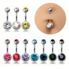 Glamorous Stainless Steel Belly Rings with Rhinestones for a Dazzling Summer Look
