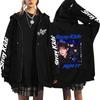 Graphic Print Loose Fit Zip Up Hoodie for Casual Streetwear