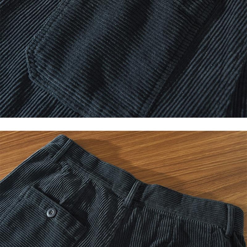 Japanese Retro Style Corduroy Men Pants Pure Cotton Autumn and Winter Comfort Men Trousers Straight Thicken Cargo Pants