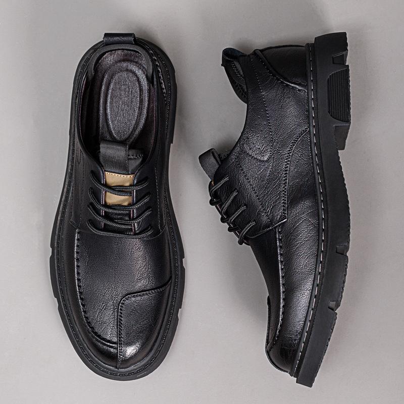 Casual Leather Shoes Men's Spring Trend Tooling Board Shoes Versatile Low-top Retro Men's Single Shoes