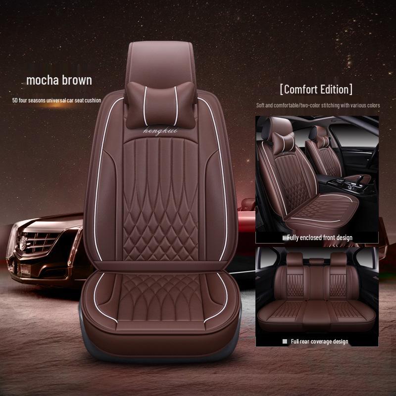 Universal Napa Leather Car Seat Cushion for Small Cars (5 Seats) - All Seasons, CM-41