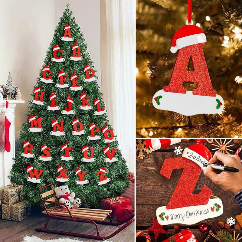 DIY Christmas Tree Decoration Letter Pendant 26 Letters Home Decorations Holiday Xmas Ornament New Year Nativity Decoration 2025