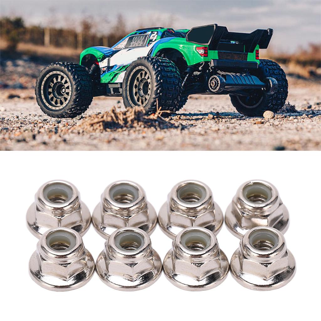 8PCS Metal M4 Wheel Lock Nut Flange Nylon Lock Nuts for Typhon 1Celsius10 RC Car Parts