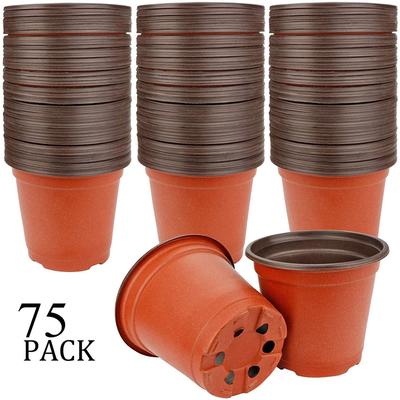 75 Uds. Macetas de plantación de 4 pulgadas, bandeja de plástico para plántulas, macetas para trasplante de plantas