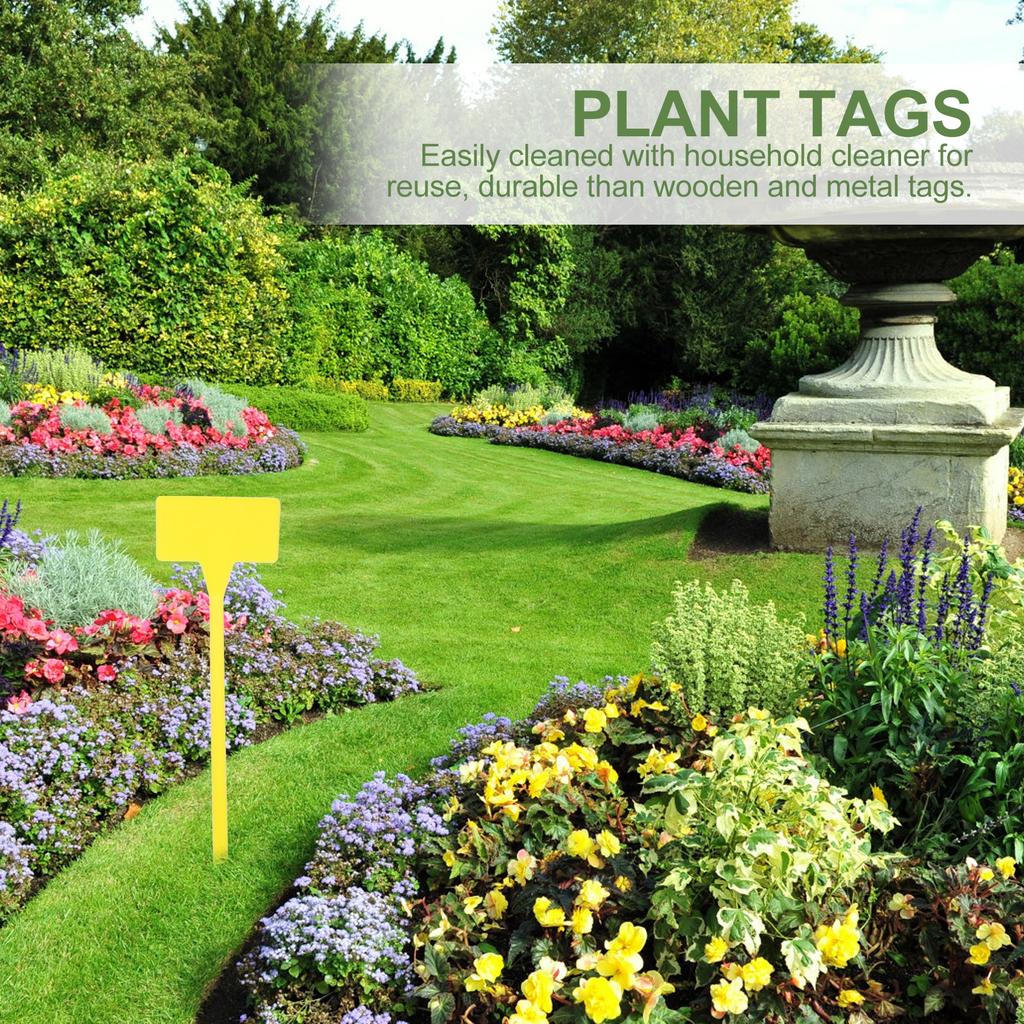 10Pcs Waterproof Plant Tags Nursery Garden Labels Reusable Foldable Markers for Seedling Tracking Gardening Insert Cards Yellow