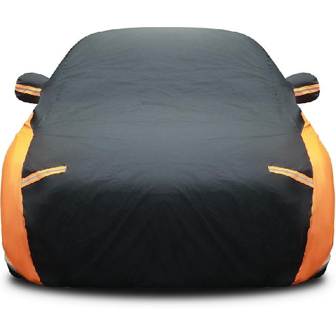 Riakrum Full Car Cover Waterproof Most Weather for Automobiles, Outdoor Full Cover Rain UV Protection Sun, Scratch Resistant Windproof (Fit Sedan Fit Sedan Length (194-208