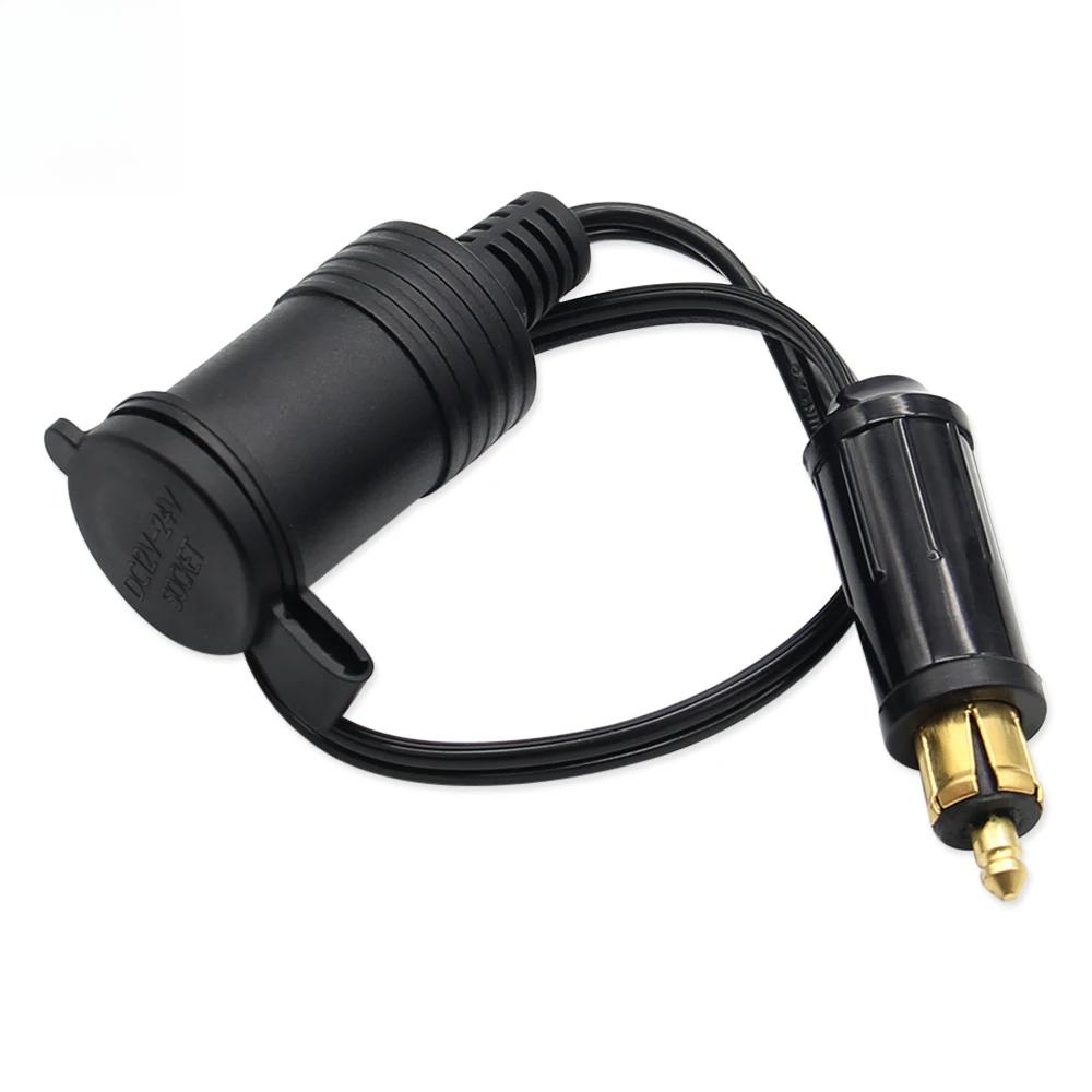 DC 12V 24V EU Plug for BMW DIN Hella Motorcycle Charger Socket Outlet Convert To Car Socket Adapter Power Lead Cable