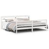 Bed Frame with Headboard Without Mattress White 200x200 cm
