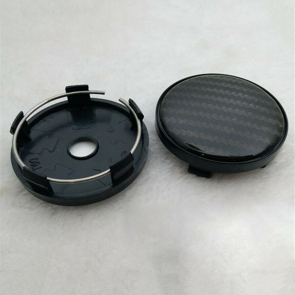 4Pcs 60mm/58mm Carbon Fiber Pattern Car Wheel Center Hub Caps Decorative Covers