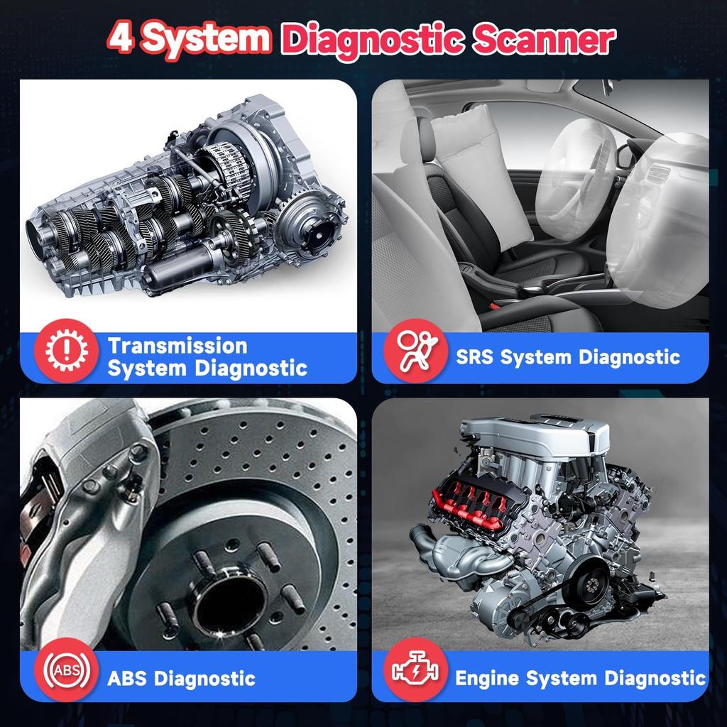 NT604E OBD2 Scanner - All-System Diagnostic Tool for Cars & Trucks, Check Engine, ABS, Airbag, Transmission, AutoVIN