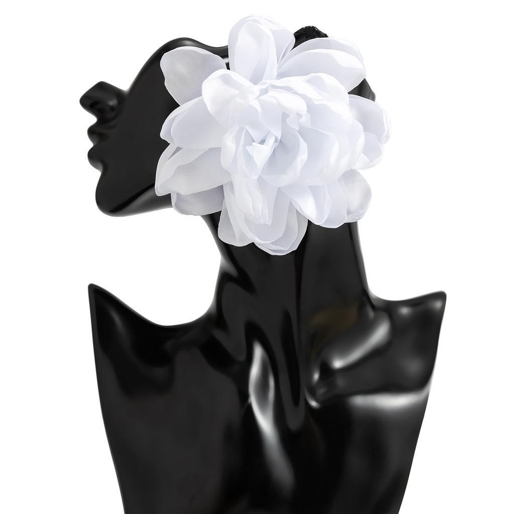 Salircon Übertriebene Satin Elegante Große Blume Hängeohrringe Vintage Mode Party Damenohrringe Hochzeitsbankett Schmuck