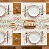 1PC Blooming Pink Flowers Spring Placemats Suitable for Party Kitchen Dining Decoration Measuring