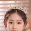 Children's Gold Crown Hair Accessories for Girls: Princess Fashion, Birthday, Show, Performance, or Wedding Headwear.