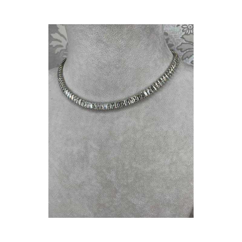 

By Tim Desing Женское колье Waterway Ожерелье с багетным камнем Waterway Ожерелье с серебряным покрытием 42 cm серебряный