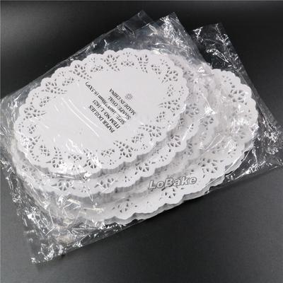 160 Stück/Packung 3 Größen Oval Fettabweisende Weiße Papierdeckchen Party Hochzeit Weihnachten Dekorative Tischunterlage Haushaltswaren