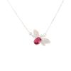 Geschenk für Frauen Rosa Rubellit Edelstein 925 Sterling Silber Schmuck Zirkon Anhänger CZP-12-2