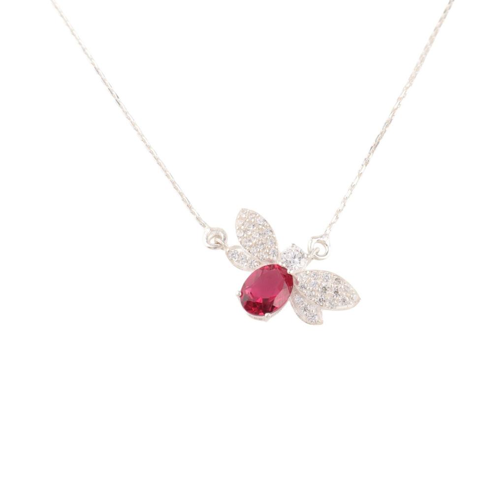 Geschenk für Frauen Rosa Rubellit Edelstein 925 Sterling Silber Schmuck Zirkon Anhänger CZP-12-2