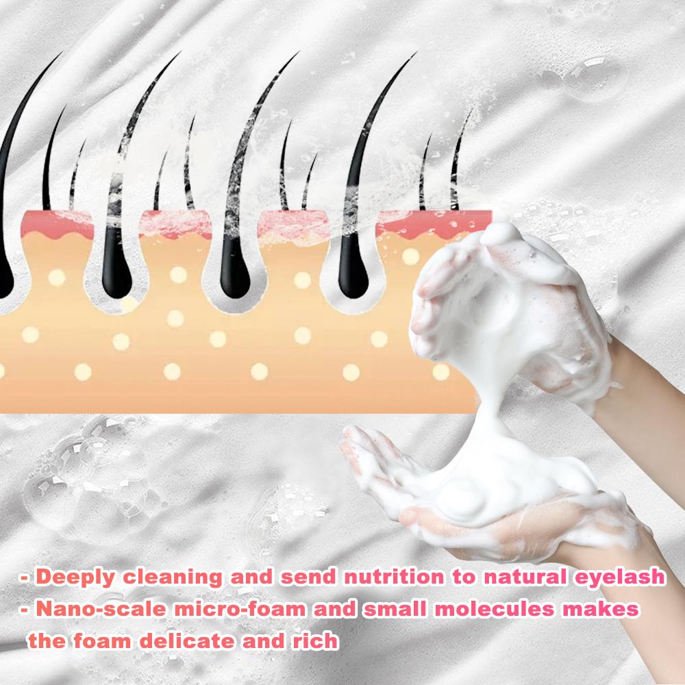 Lash Shampoo 60ml with Brush Eyelash Cleanser Foam Ready To Ship Lash Wash for Extensions Salon & Home Use Bulk